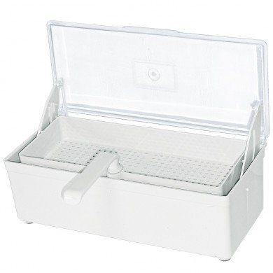 Disinfection bath 1 l with mesh basket and transparent lid