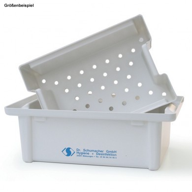 Disinfection bath 4 l with mesh tray insert and transparent lid