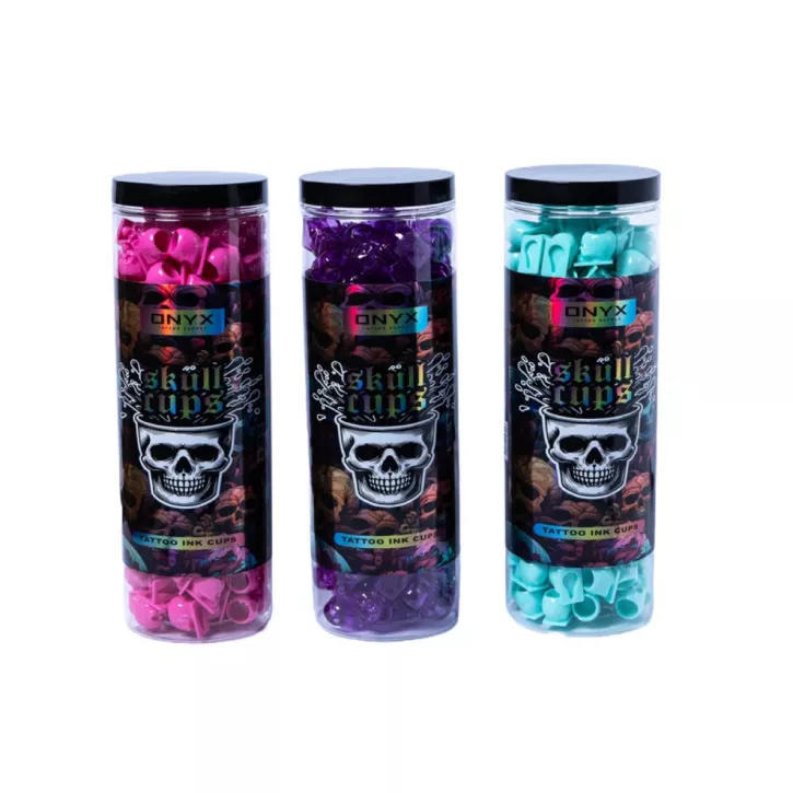 Onyx Farbkappen Skull Pink 12mm, 200 Stück