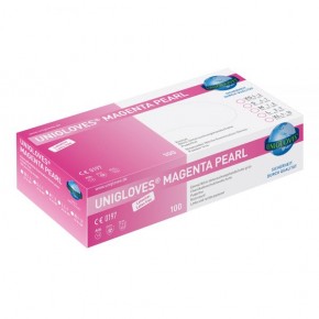 Unigloves Magenta Pearl Nitril Puderfrei, 100 Stueck XS