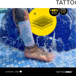 TATTOOMED Tattoo Protection UV Film Milky, Größe 20cm x 2 Meter